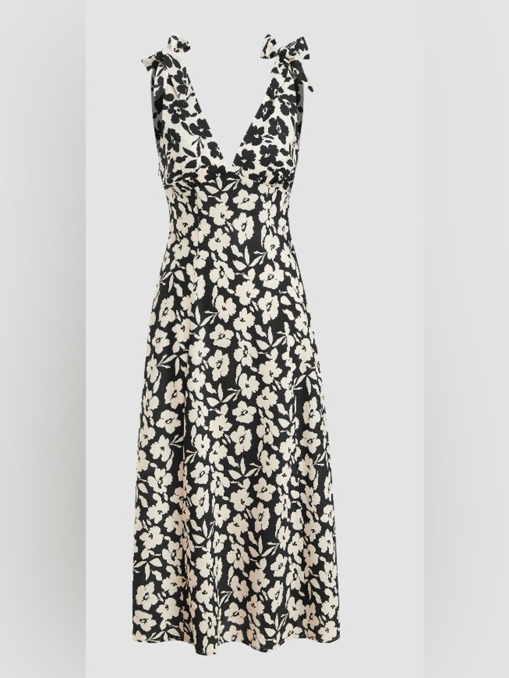 Cider Black and Cream Floral Maxi Dress